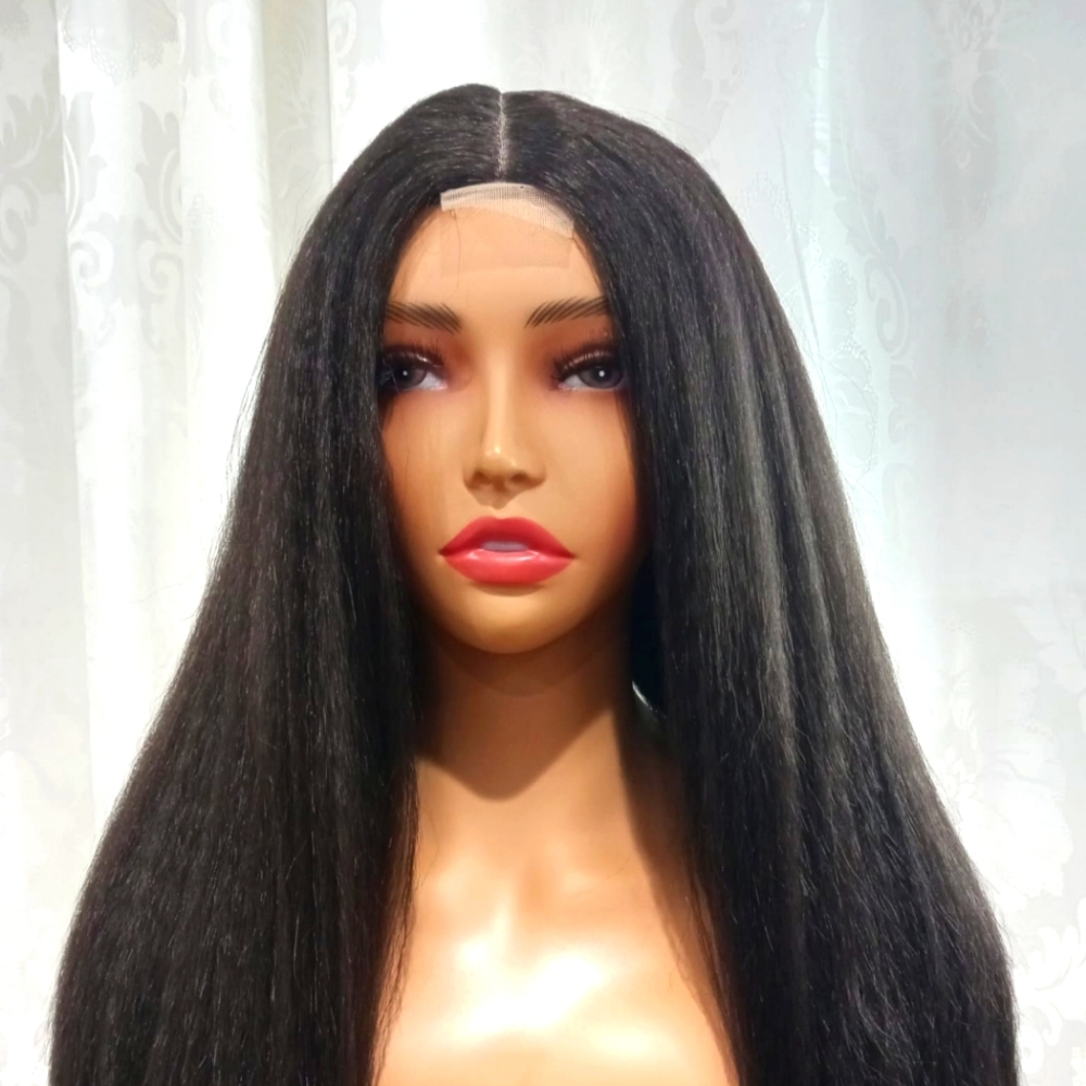 Kinky straight human hair wig